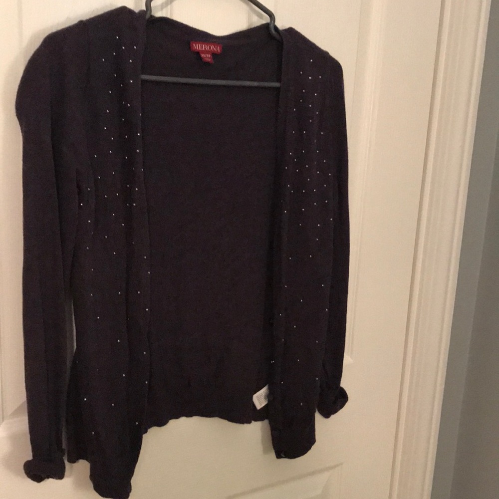 Purple cardigan with purple beads
